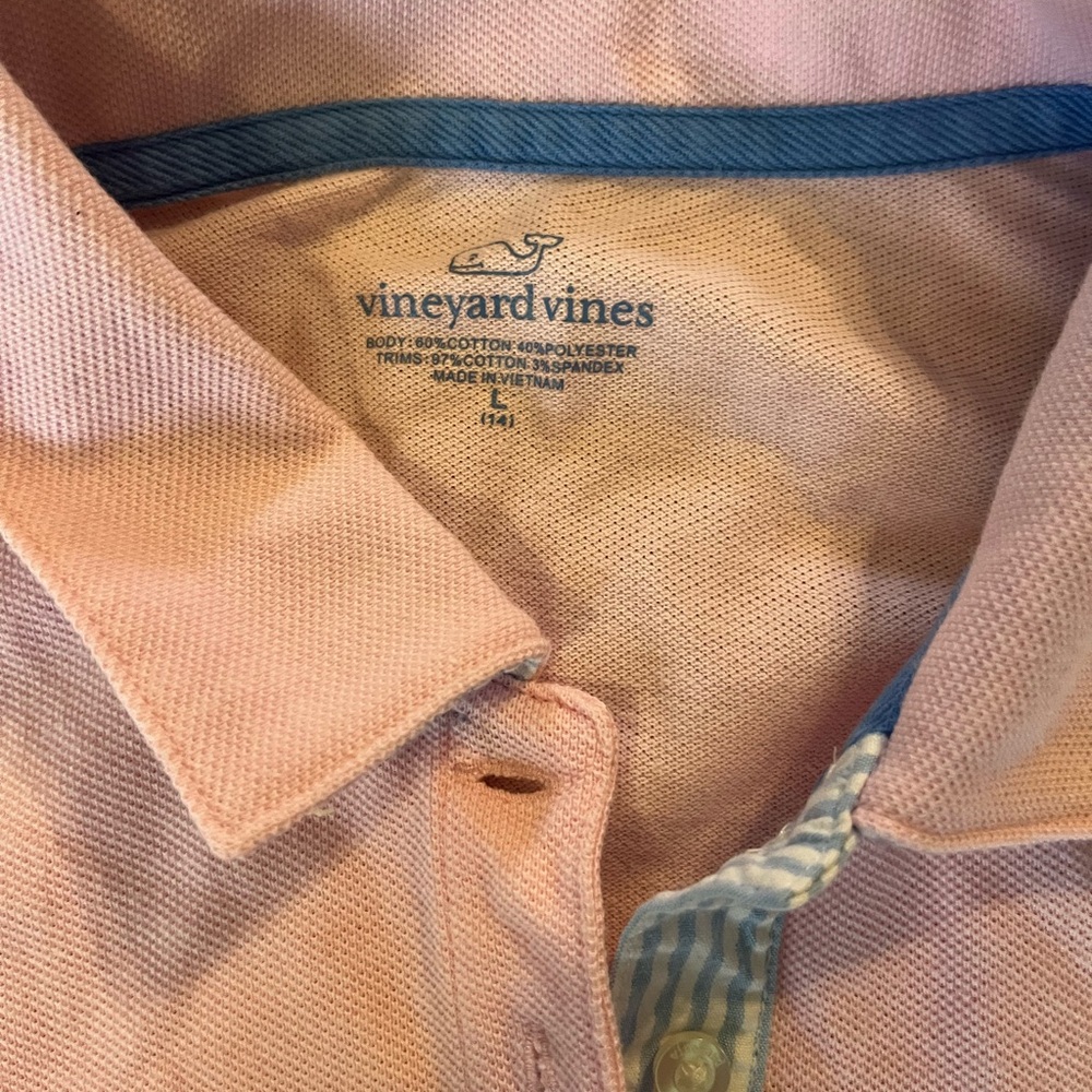 Vineyard Vines Girl's Pink  Polo Size‎ L14 - Picture 3 of 3